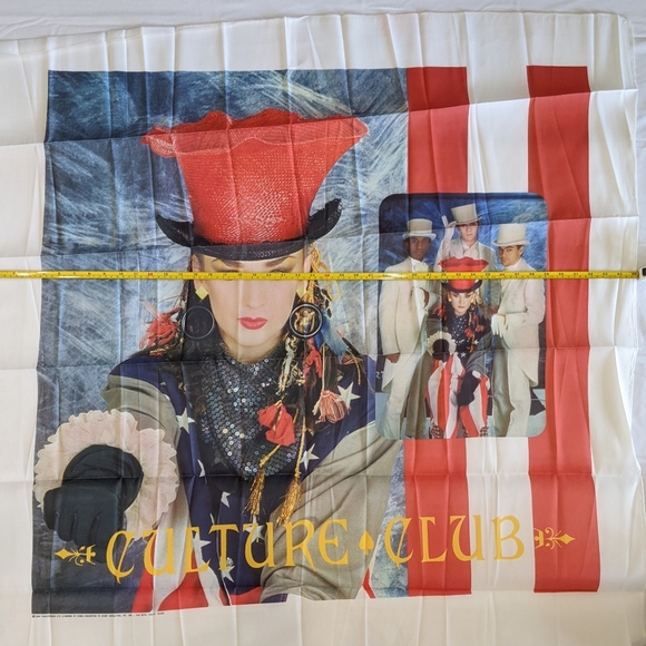 Vintage Rare Culture Club New Wave Band Retro 80s Wall Tapestry with Sleeve - Picture 5 of 6